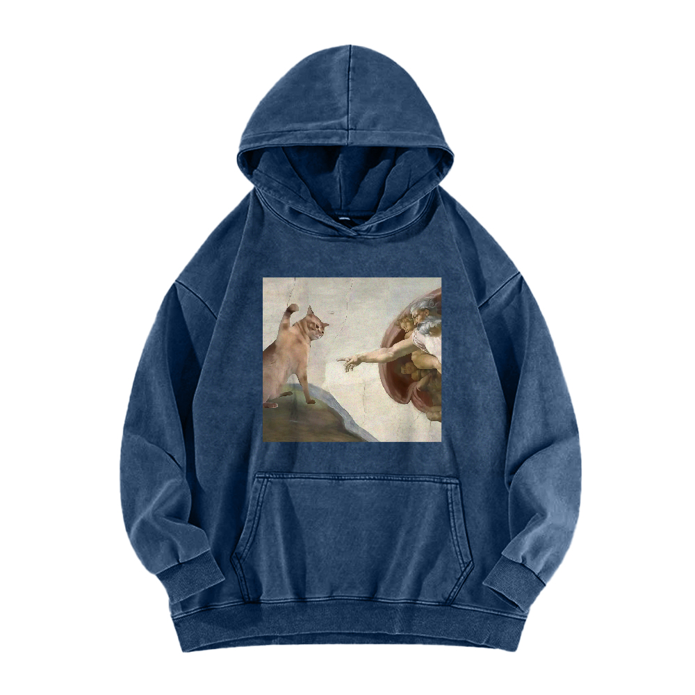 The Creation of Cat Washed Hoodie