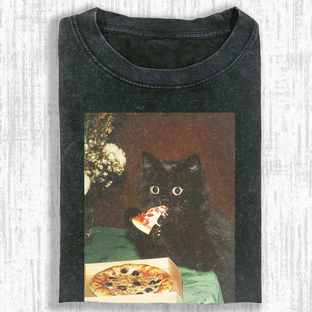 Wacky Cat Washed T-shirt