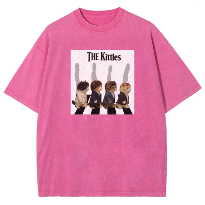 The Meowles - Abbey Paw Washed T-shirt