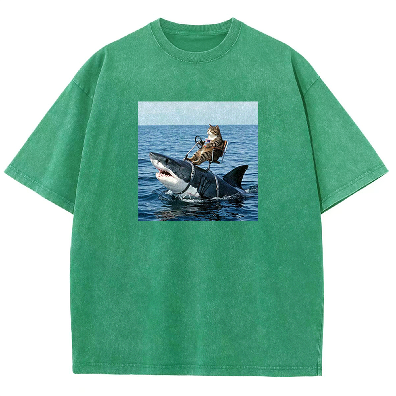 Shark Taxi Driver Washed T-shirt