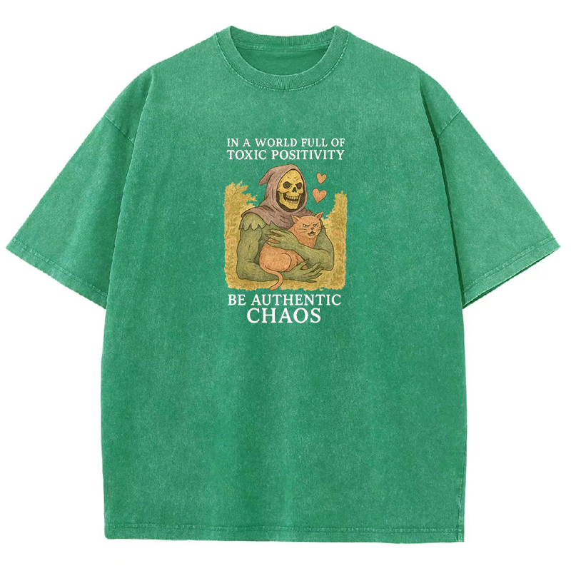 Toxic Positivity Cat Washed T-shirt