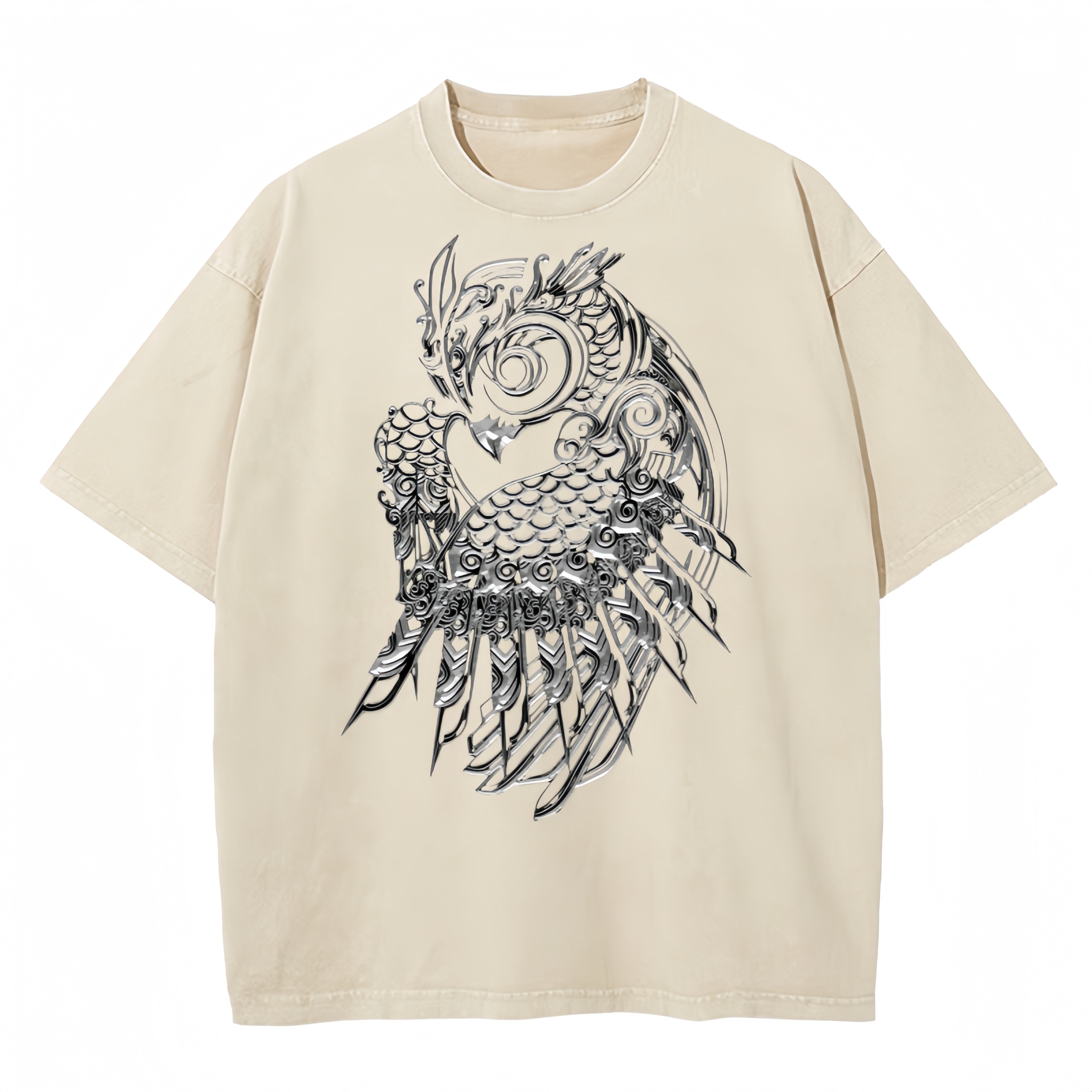 'Silver Owl design' Art Washed T-shirt