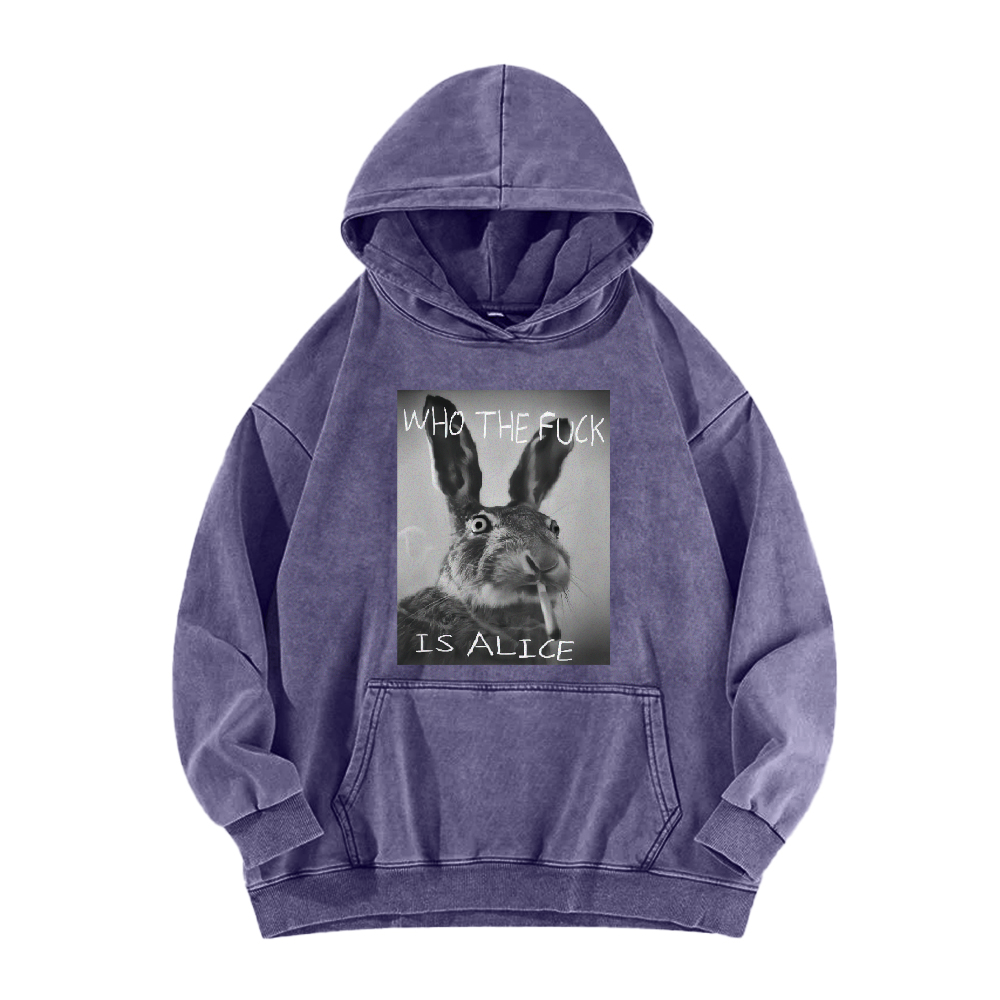 Who The Fck ls Alice Washed Hoodie