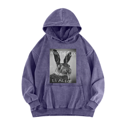 Who The Fck ls Alice Washed Hoodie