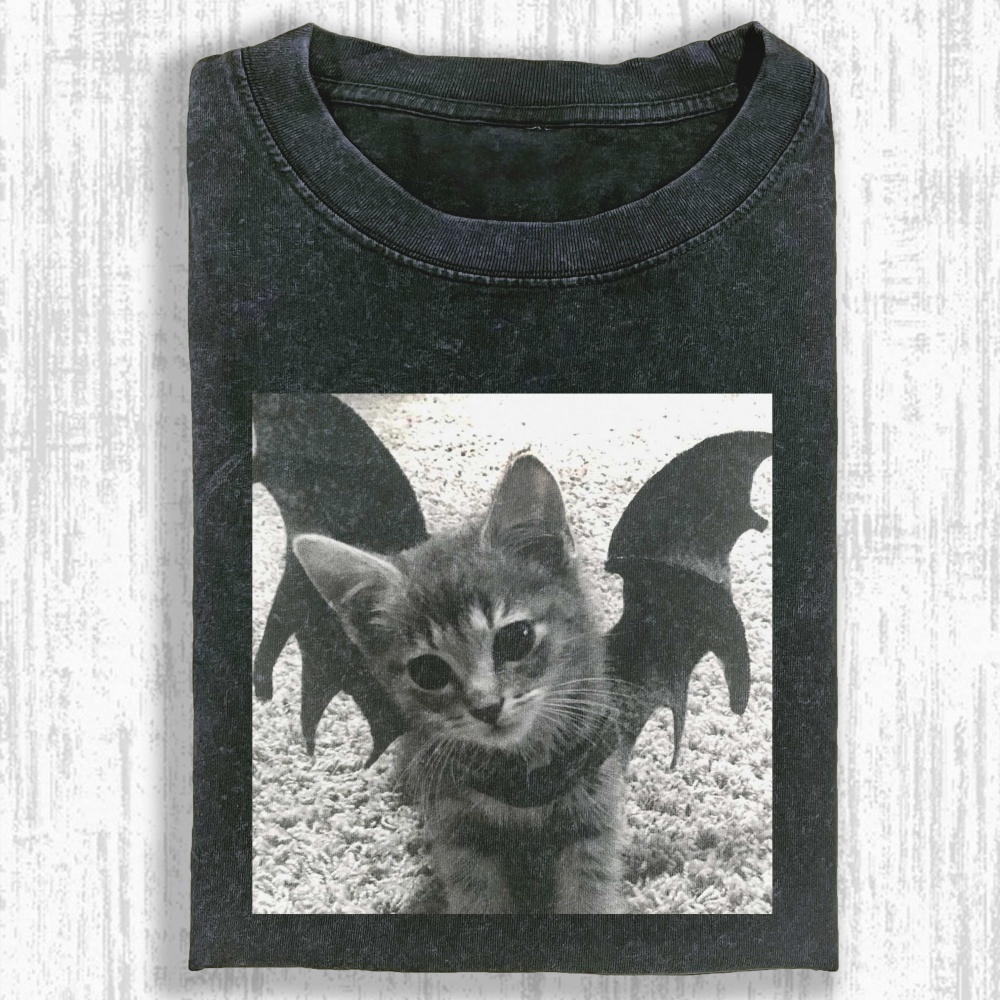 Wacky Cat Washed T-shirt