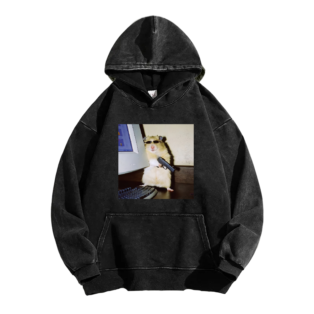 Wacky Hamster Washed Hoodie