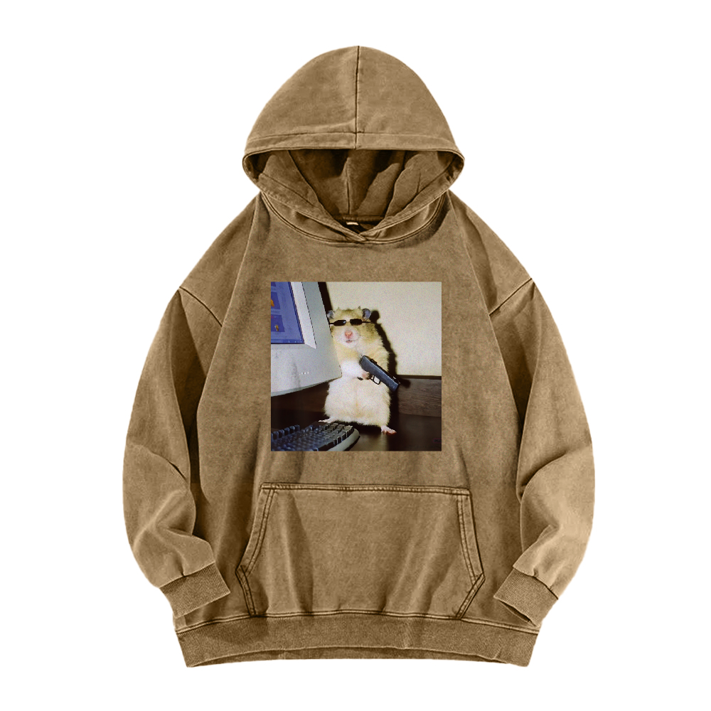 Wacky Hamster Washed Hoodie