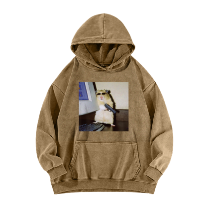 Wacky Hamster Washed Hoodie