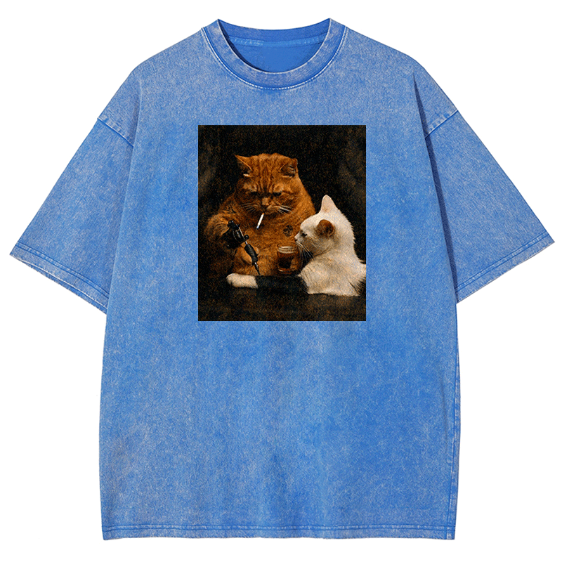 Tattoo Kitty Washed T-shirt