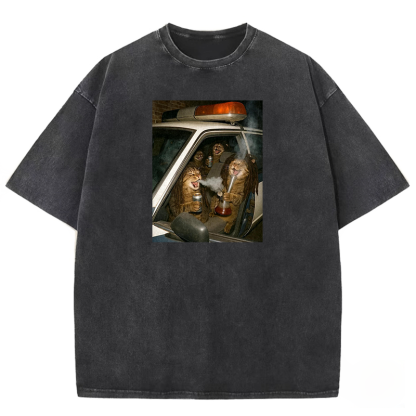 Party Patrol Cats Washed T-shirt