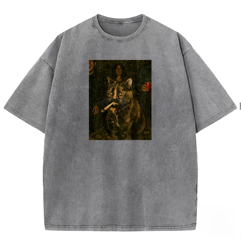 Underground Lounge Cat Washed T-shirt