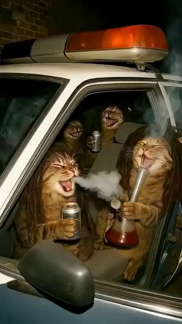 Party Patrol Cats Washed T-shirt