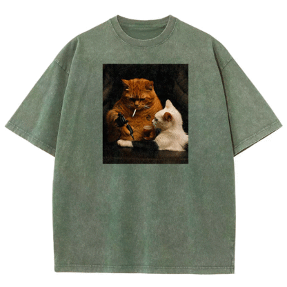 Tattoo Kitty Washed T-shirt
