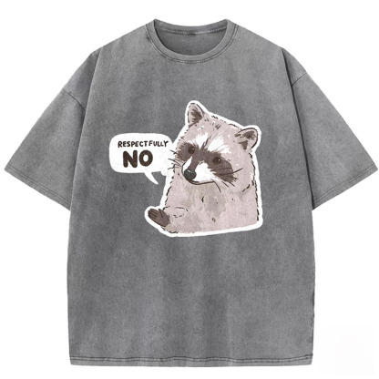 Raccoon Respectfully No Washed T-shirt