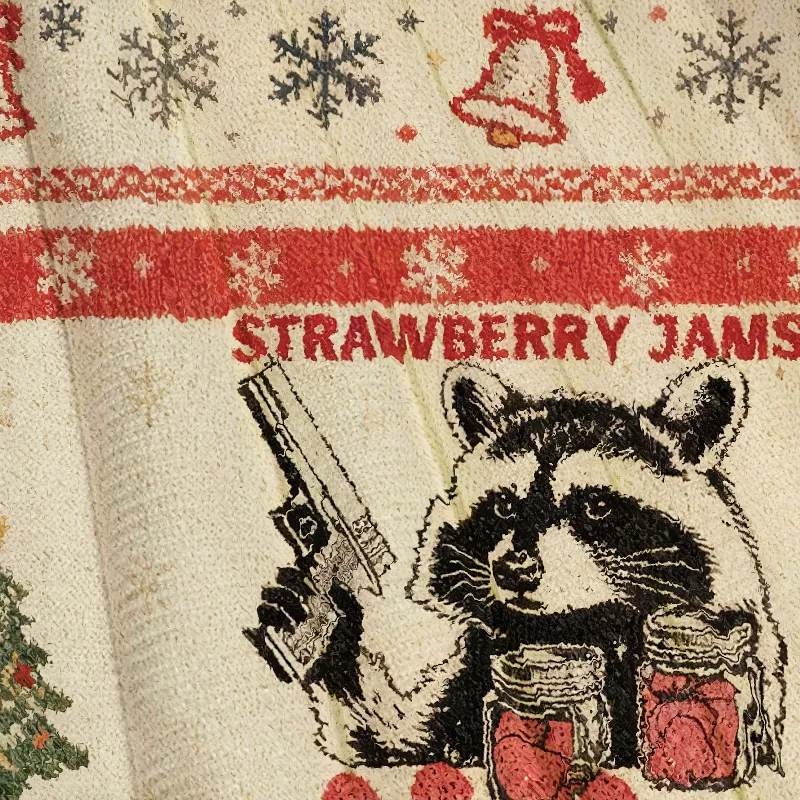 Strawberry Jams Glock Funny Raccoon Ugly Christmas Sweatshirt