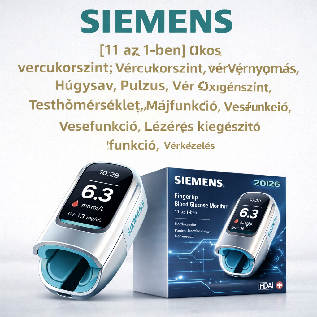 Siemens™ Új, nem invazív, intelligens vércukorszintmérő  💉 Tűmentes és fájdalommentes vércukorszintmérés  🔥 Fejlett német technológiával 🔥 – Gyors, pontos és megbízható, könnyedén figyelemmel kísérheti egészségét bármikor, bárhol.