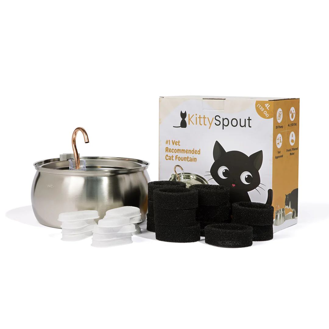 😻😻KittySpout™ Vezeték nélküli Itató - Egészséges és Boldog Macska Készlet