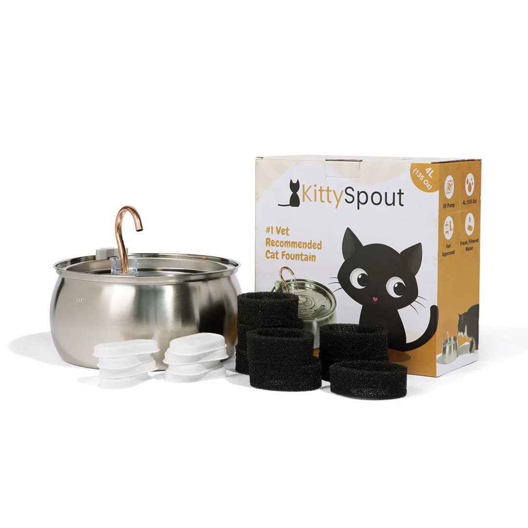 😻😻KittySpout™ Vezeték nélküli Itató - Egészséges és Boldog Macska Készlet