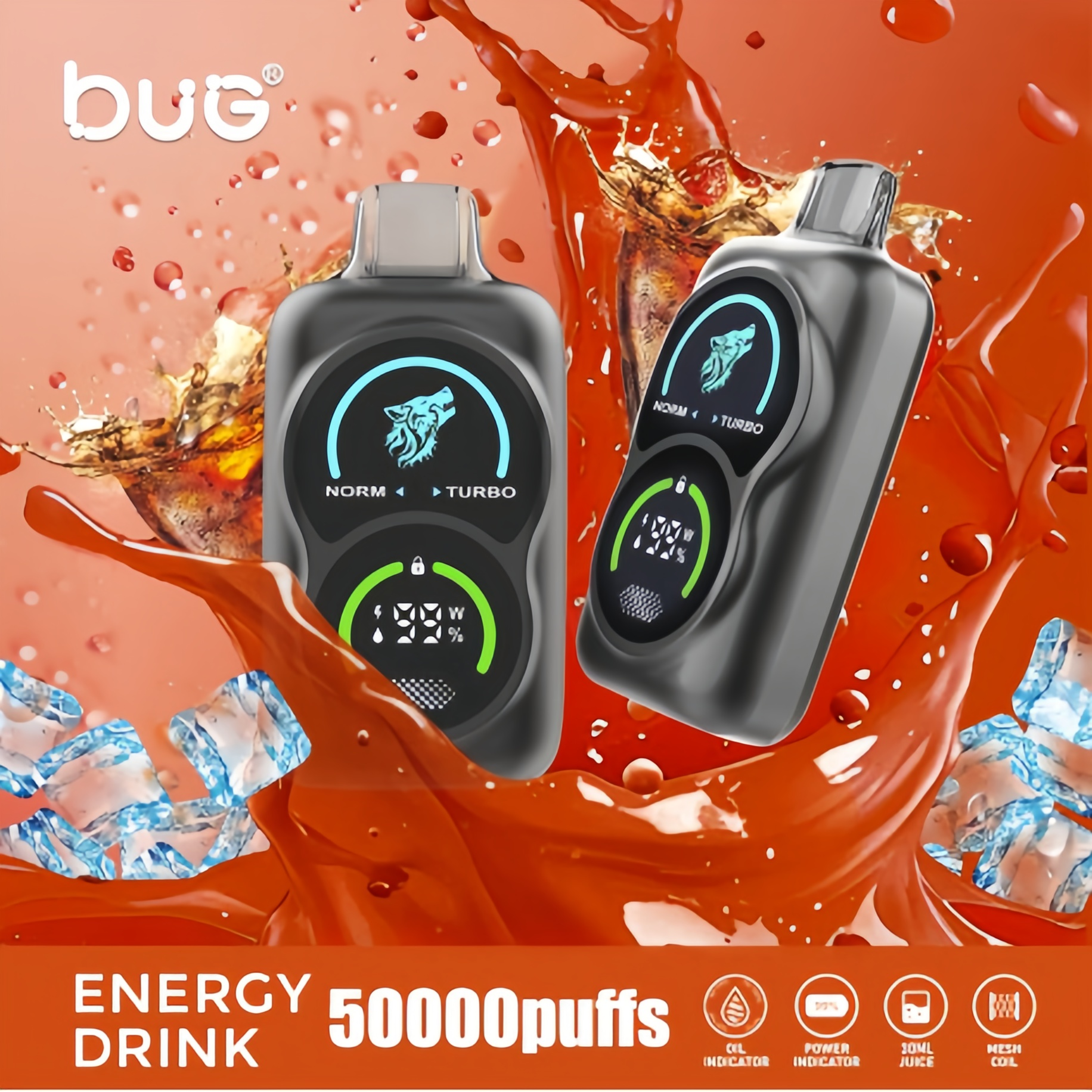 Bug 50000 – nagy teljesítményű vape, akár 50 000 slukkal