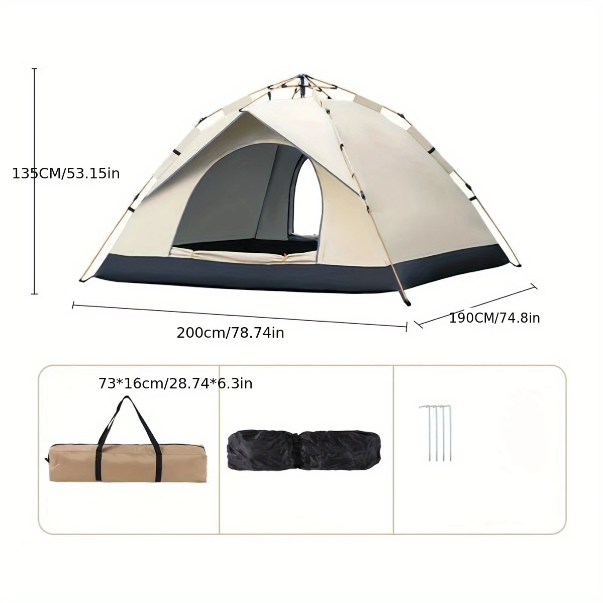 Cort automat cu deschidere rapida, cort de camping pentru calatorii in aer liber cu autoturismul, cort rezistent la ploaie si soare pentru plaja, adapost impotriva soarelui, cort portabil pentru pescuit si drumetii pentru 2-3/3-4 persoane
