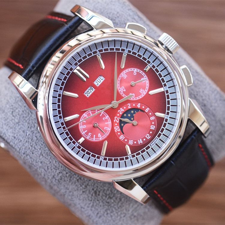 外贸防水万年历月相日历男士全自动机械商务休闲手表