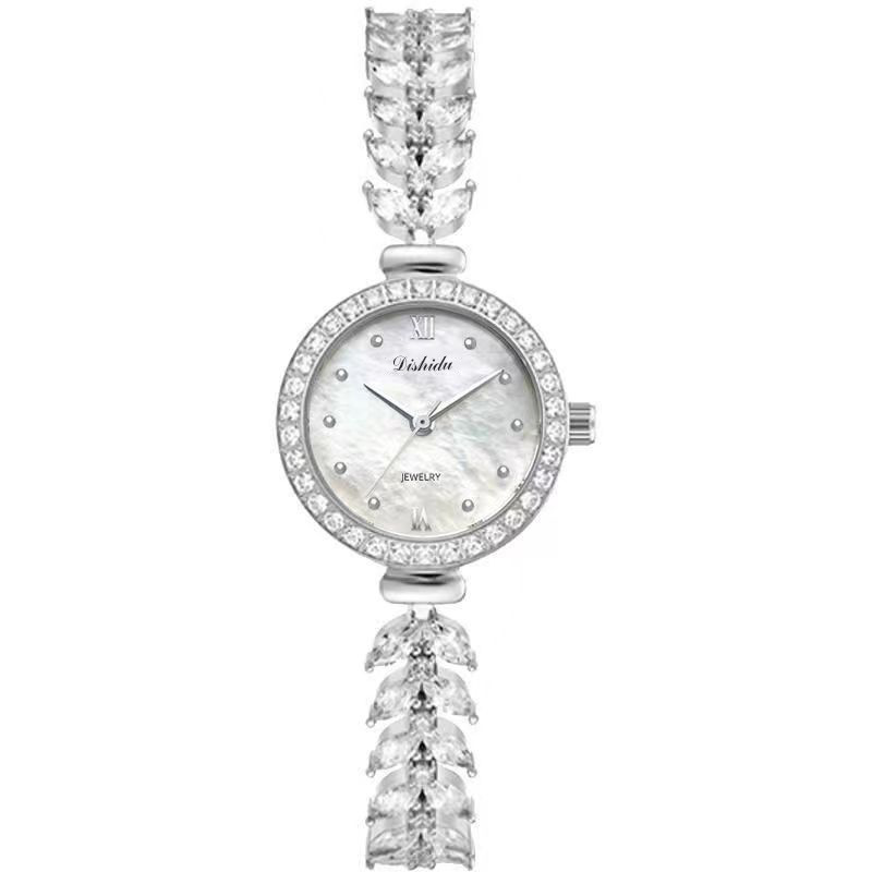 法式小众手表女森系鱼骨带钻美人鱼手表女小香风气质