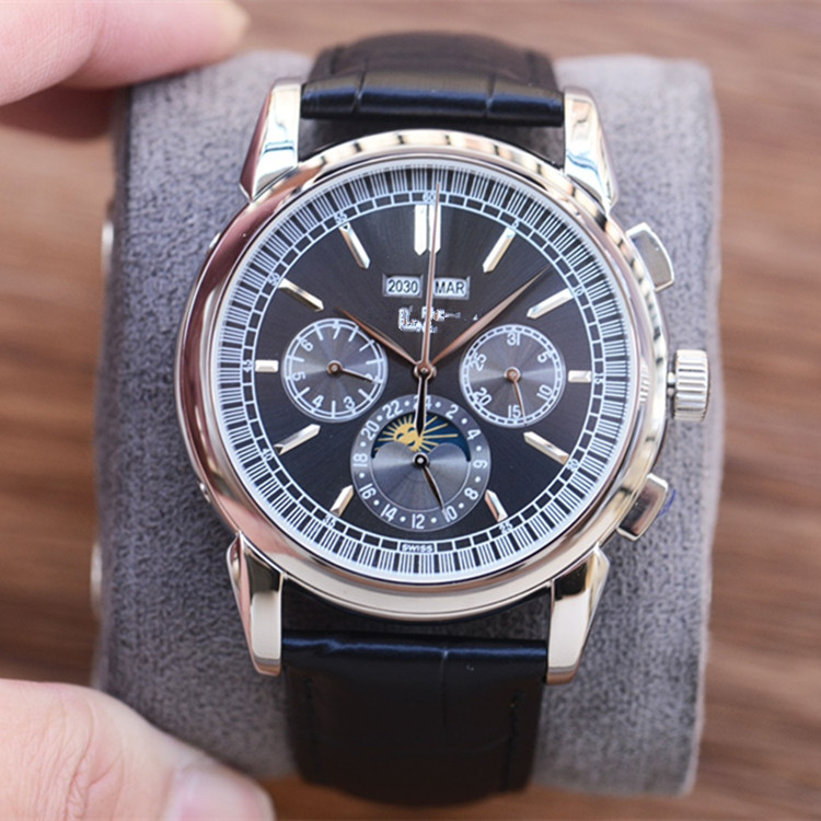 防水万年历月相日历男士全自动机械商务休闲手表