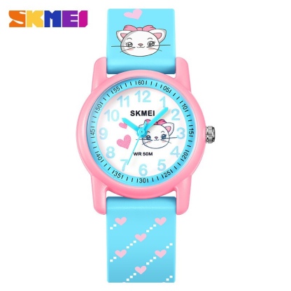 时刻美双机芯儿童电子手表学生款多功能夜光防水电子表led手表男