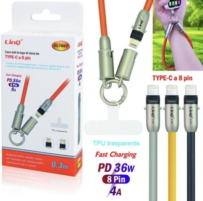 CL7867 | Cavo type-c a Lightning (Linq)
