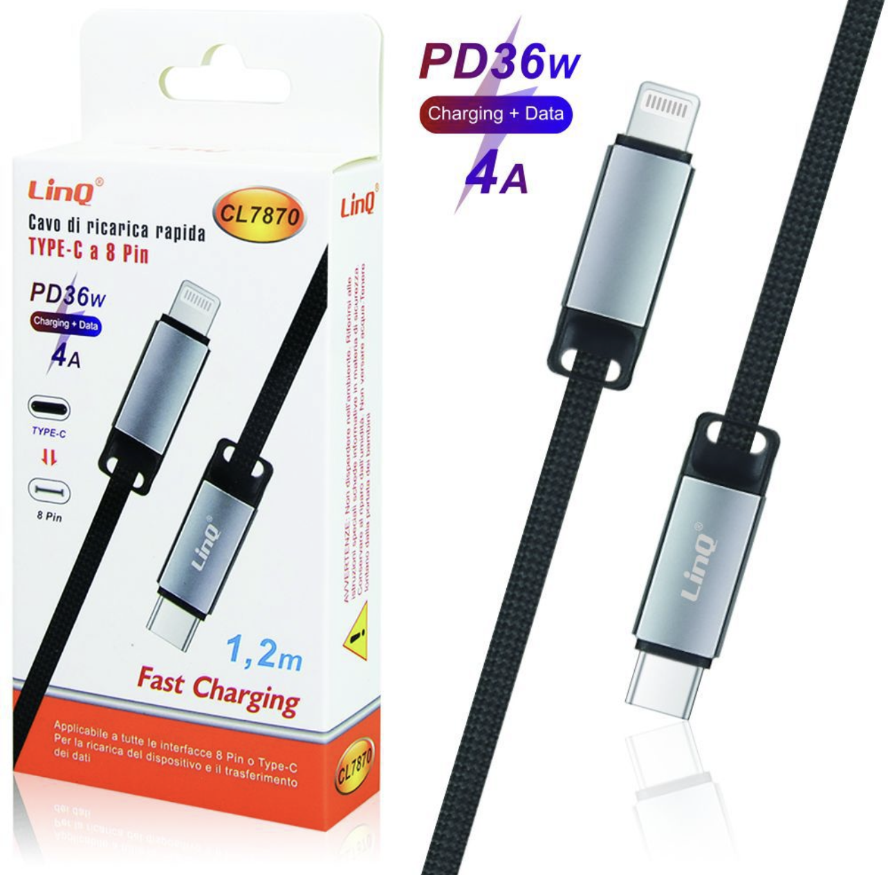 CL7870 | Cavo di ricarica rapida type-c a Lightning (Linq)