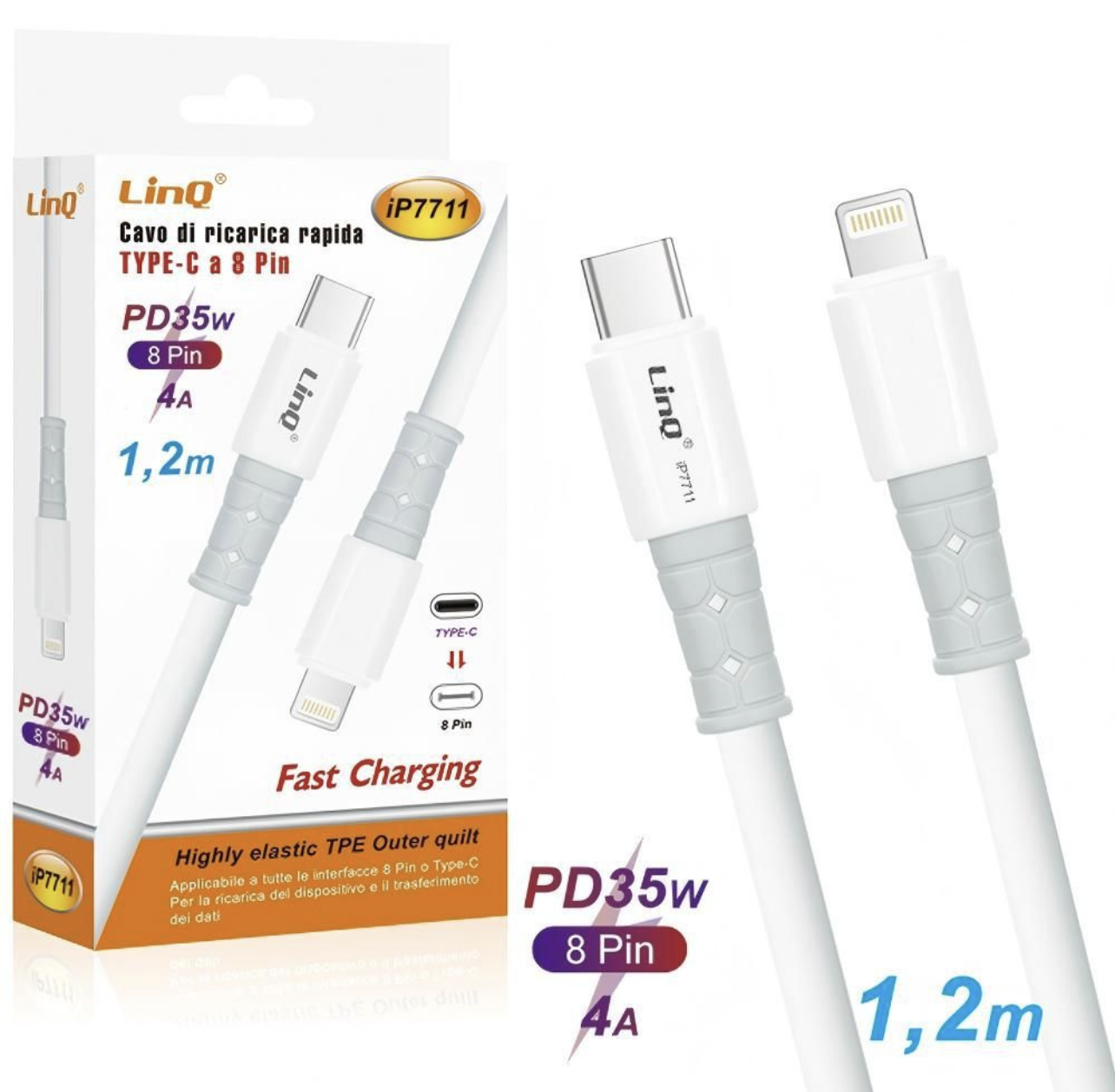 iP7711 | Cavo type-c a  Lightning (Linq)