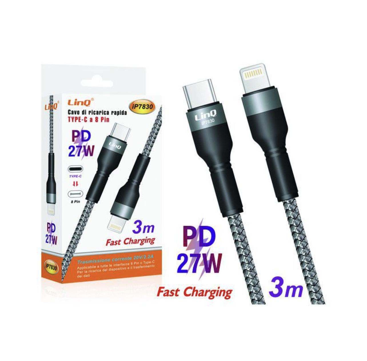 iP7830 | Cavo type-c a Lightning (Linq)