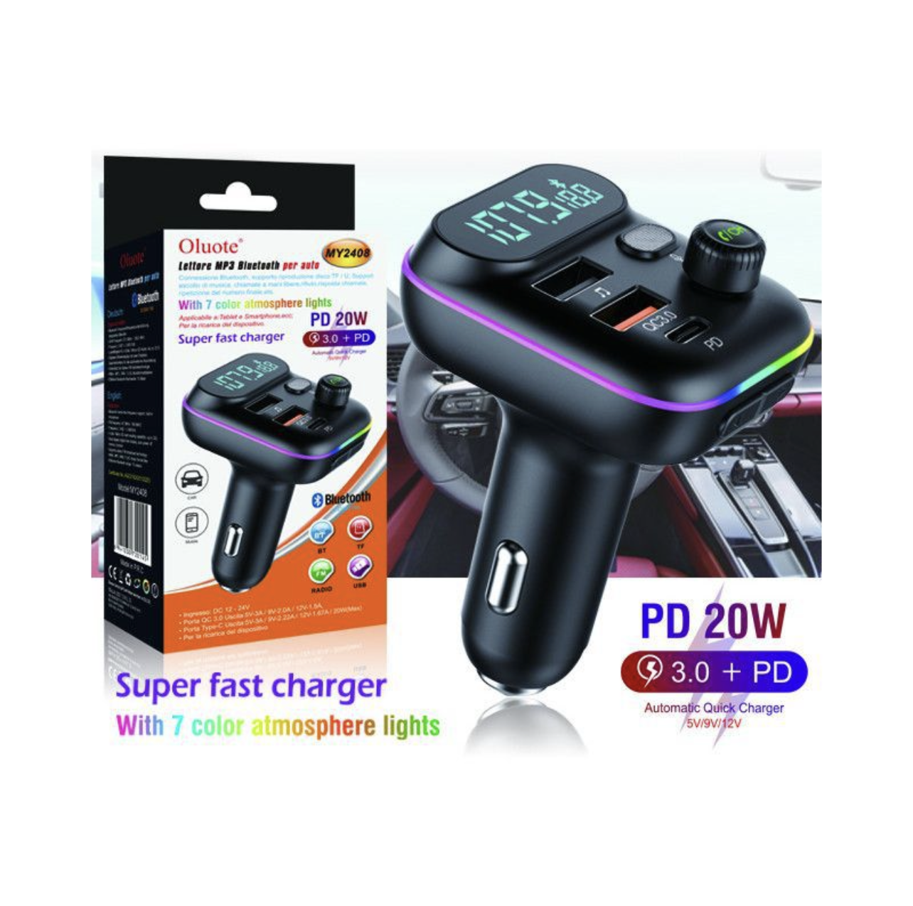 MY2408 | Lettore MP3 bluetooth per auto (Linq)