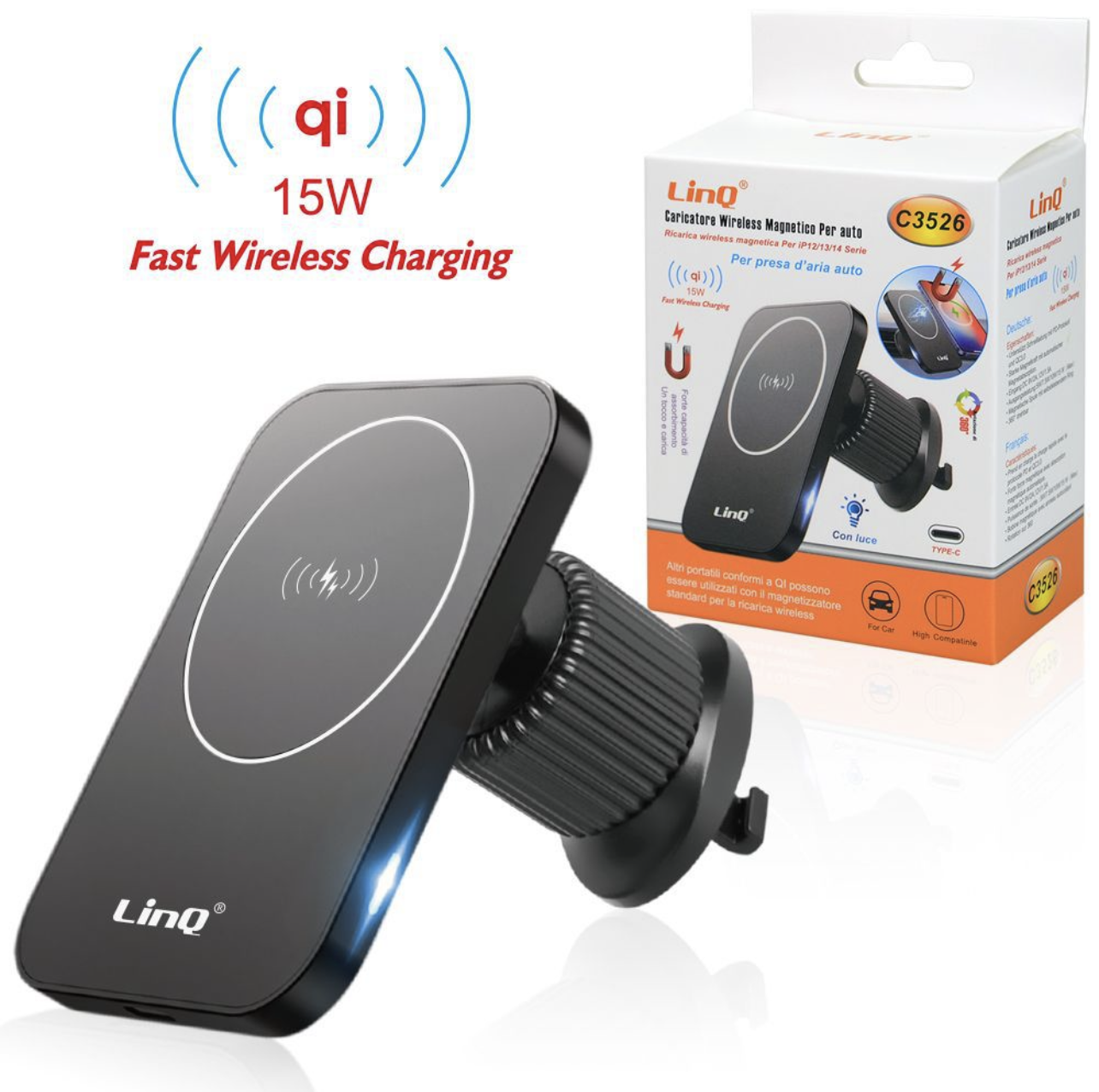 C3526 | Caricatore wireless magnetico per auto (Linq)