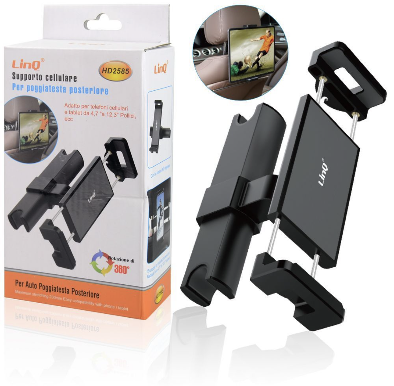 HD2585 | Supporto cellulare per poggiatesta posteriore (Linq)