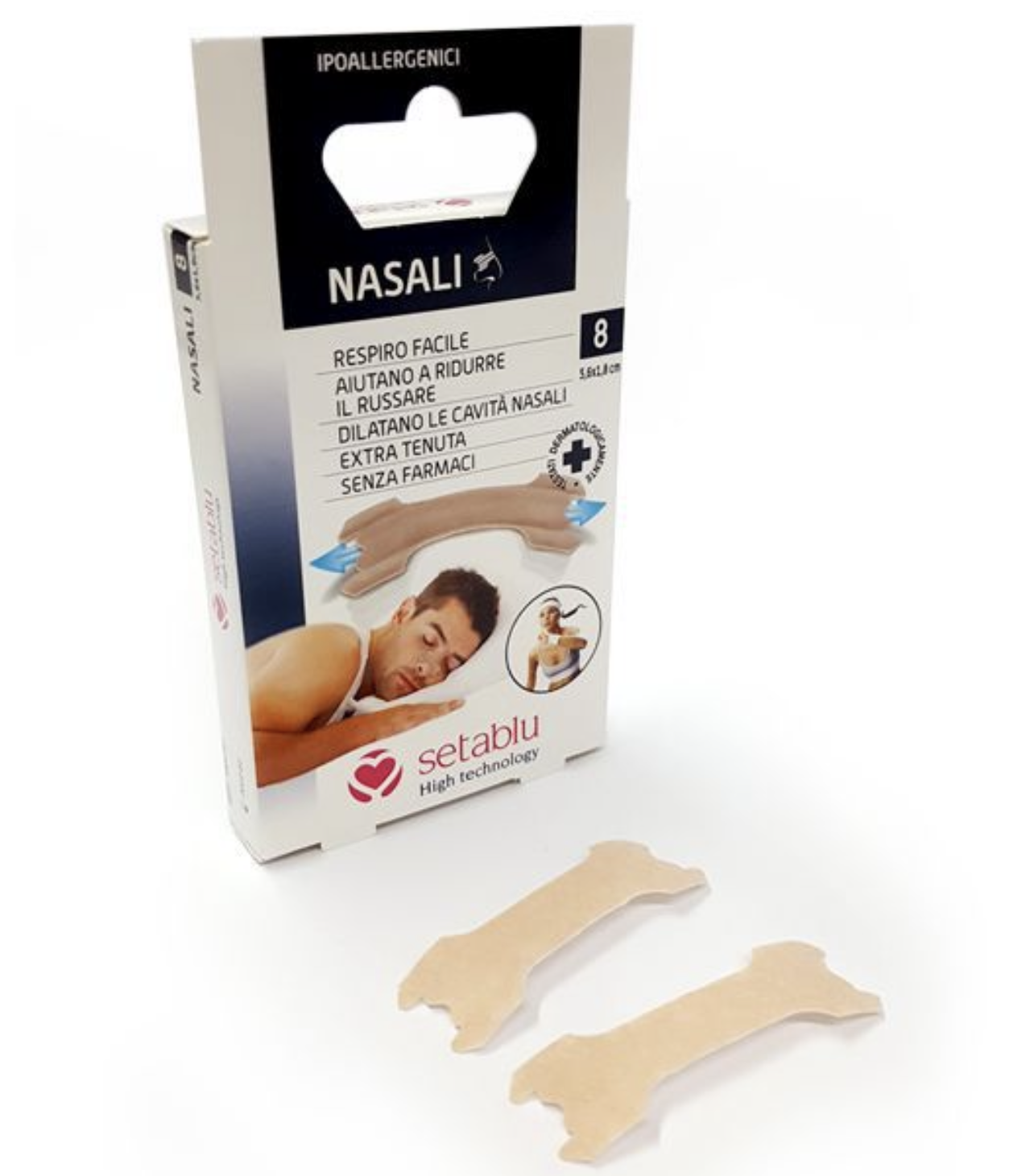 16749SE ! Cerotti nasali 8 pezzi (Setablu)