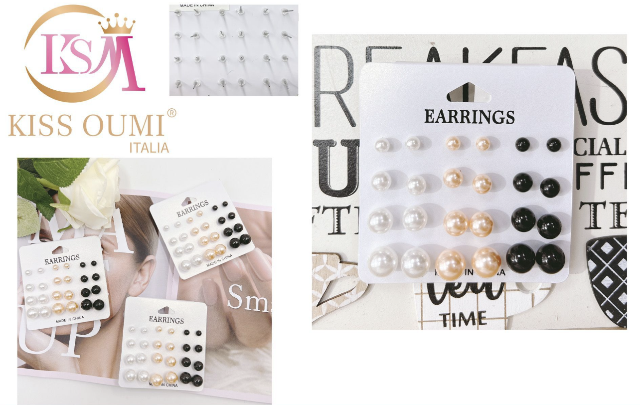 4345-9 | Orecchini 12 coppie (Kiss Oumi)