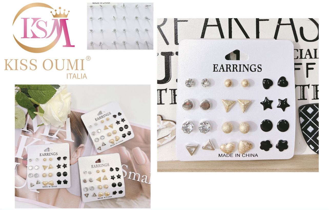 4345-2 | Orecchini 12 coppie (Kiss Oumi)