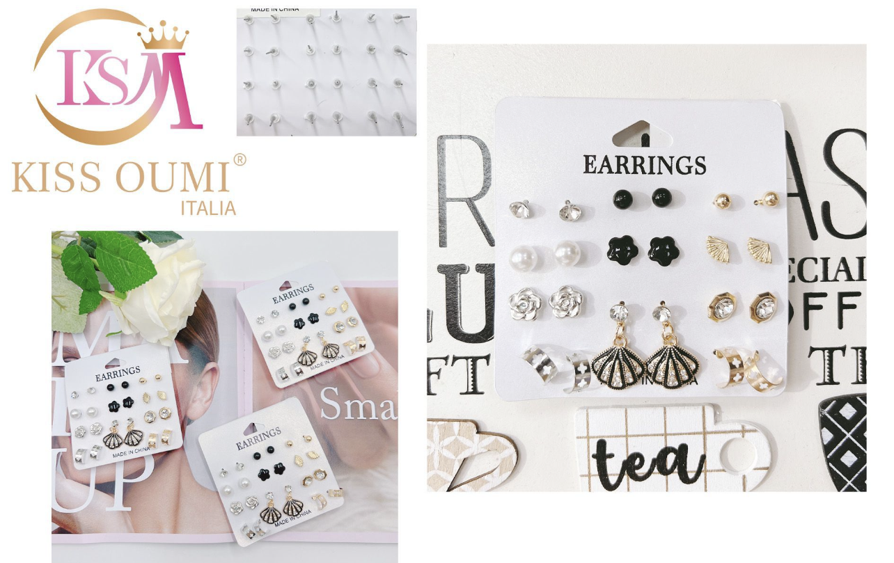 4345-5 | Orecchini 12 coppie (Kiss Oumi)