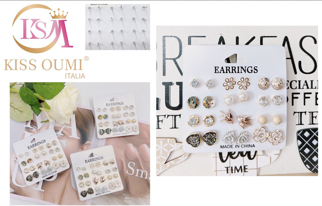 4345-3 | Orecchini 12 coppie (Kiss Oumi)