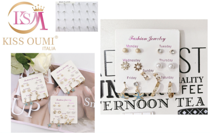 4345-4 | Orecchini 7 coppie (Kiss Oumi)