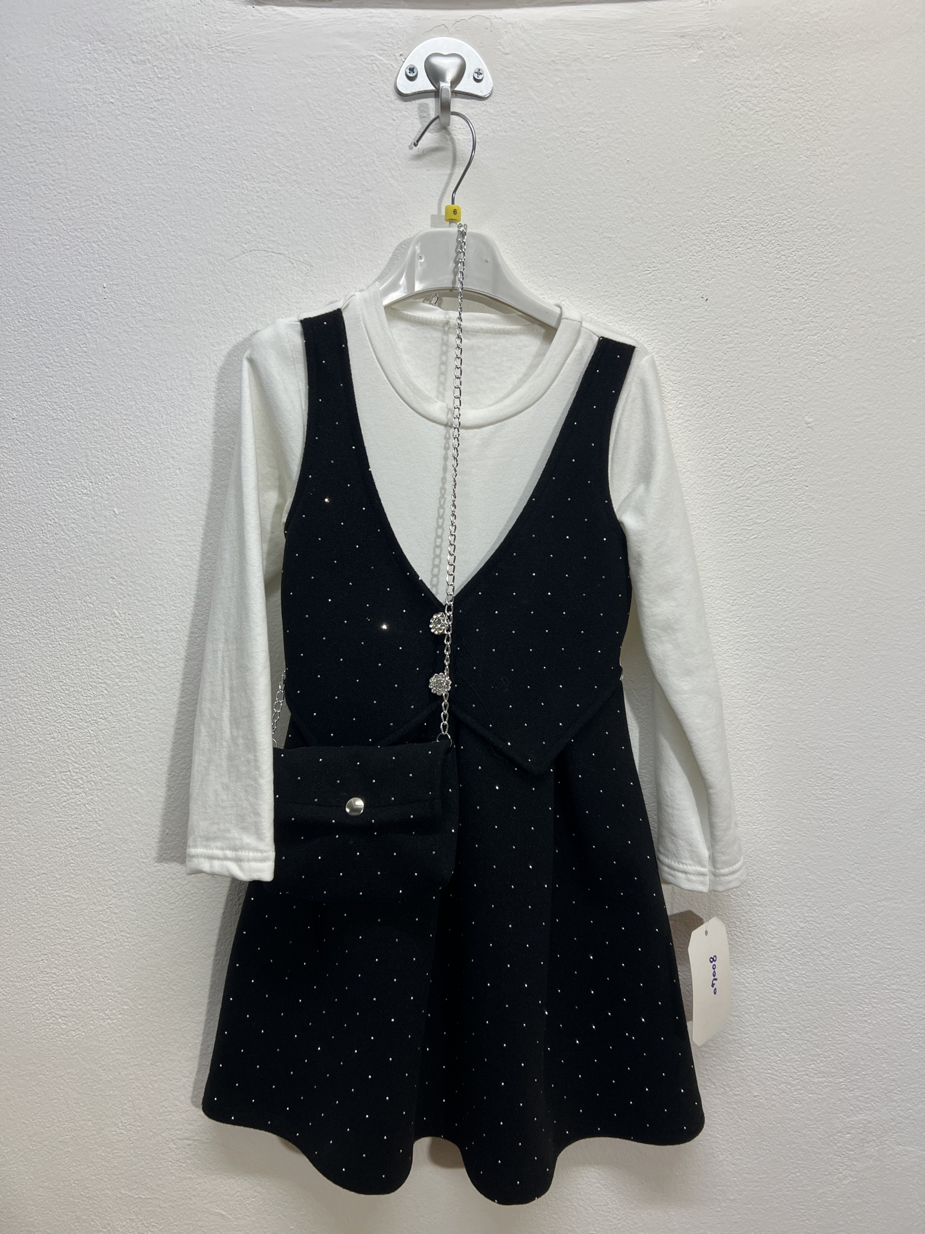 80040 | Vestitino brillantinato con borsa