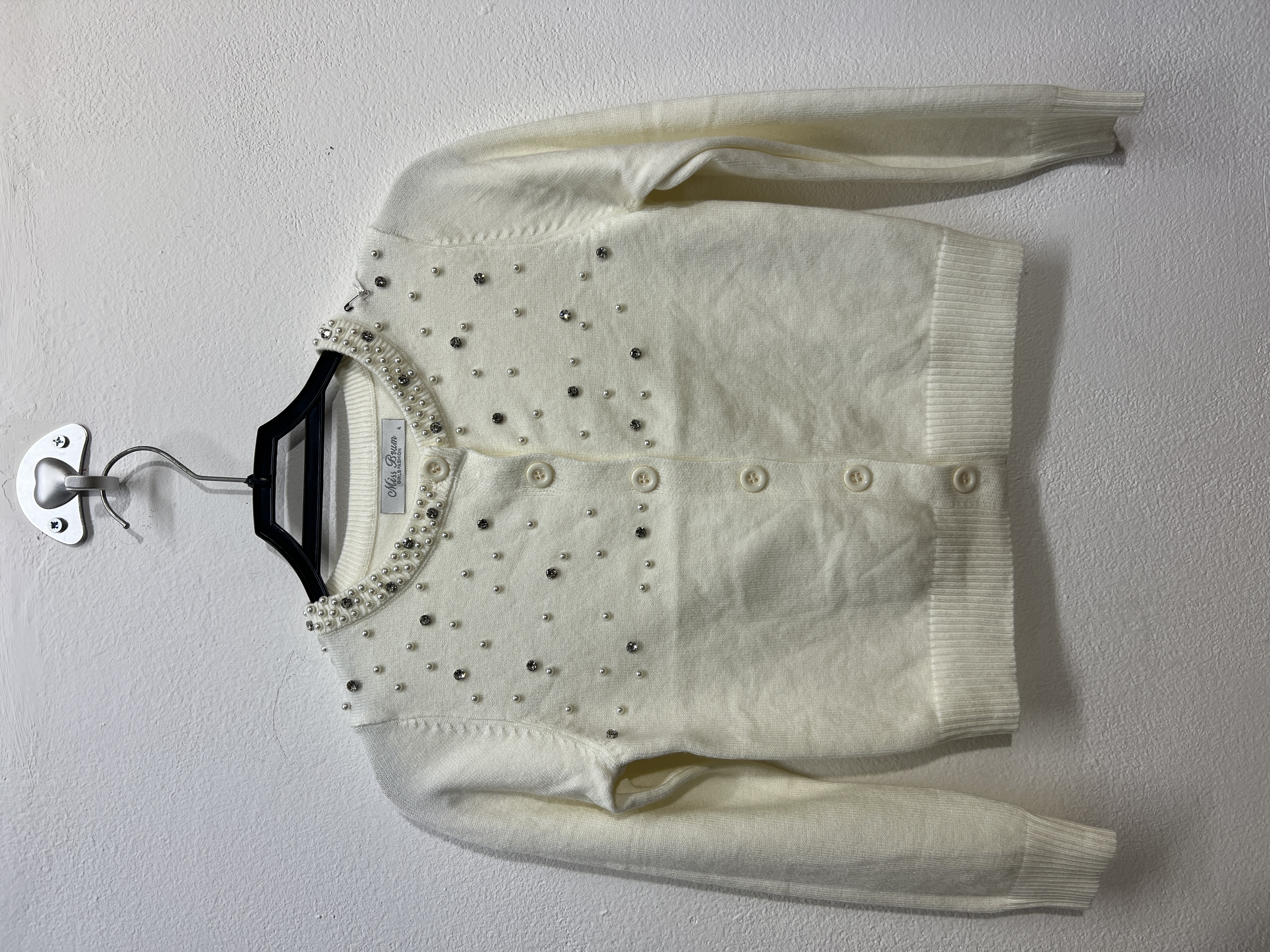 HX2095 | Cardigan con pallino di perle 