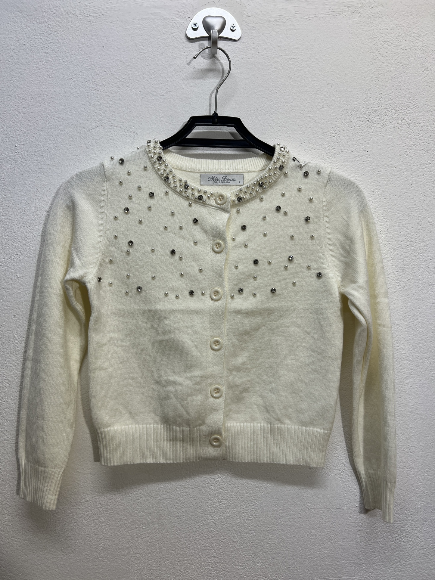 HX2095 | Cardigan con pallino di perle 