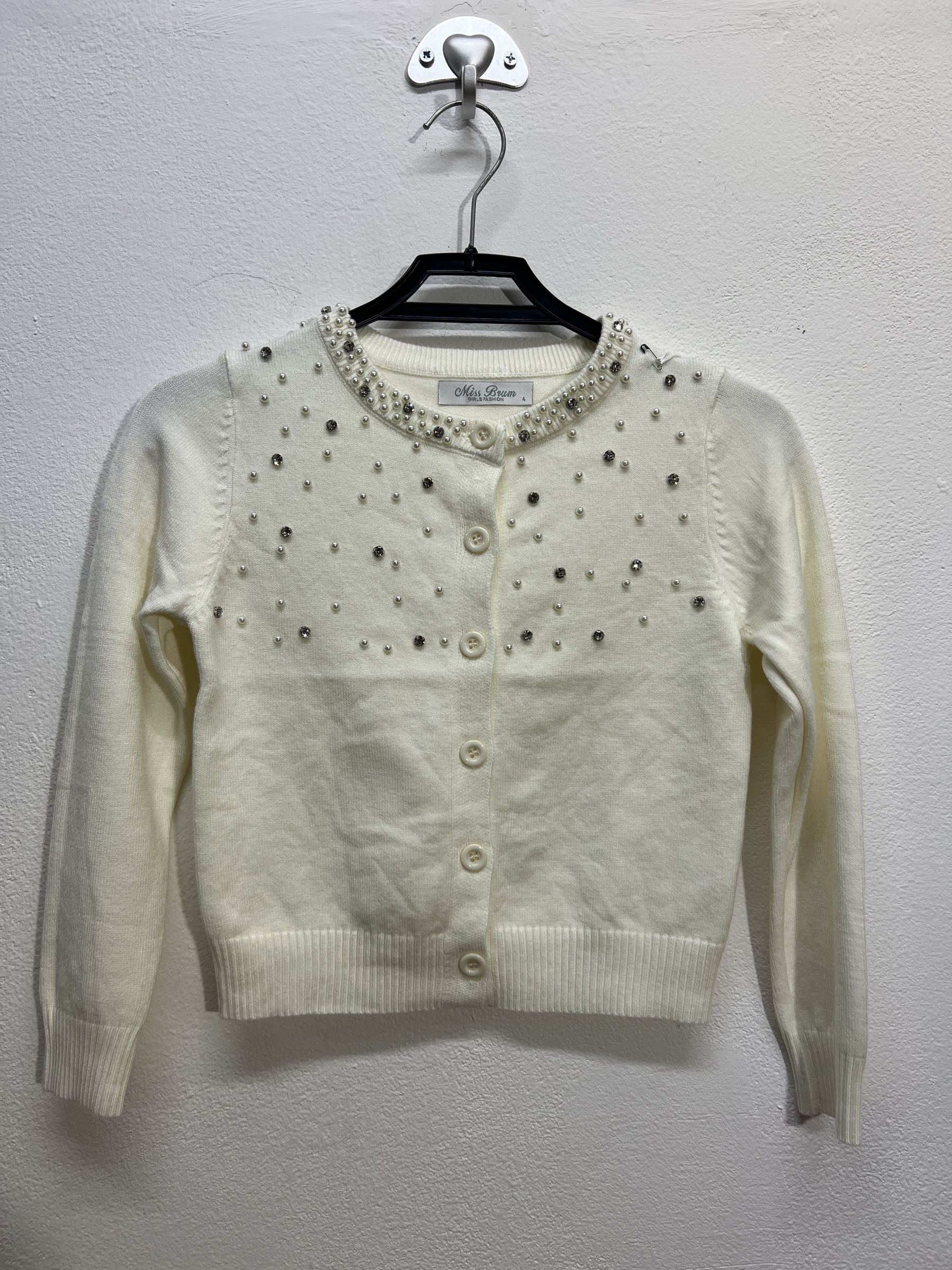 HX2095 | Cardigan con pallino di perle 