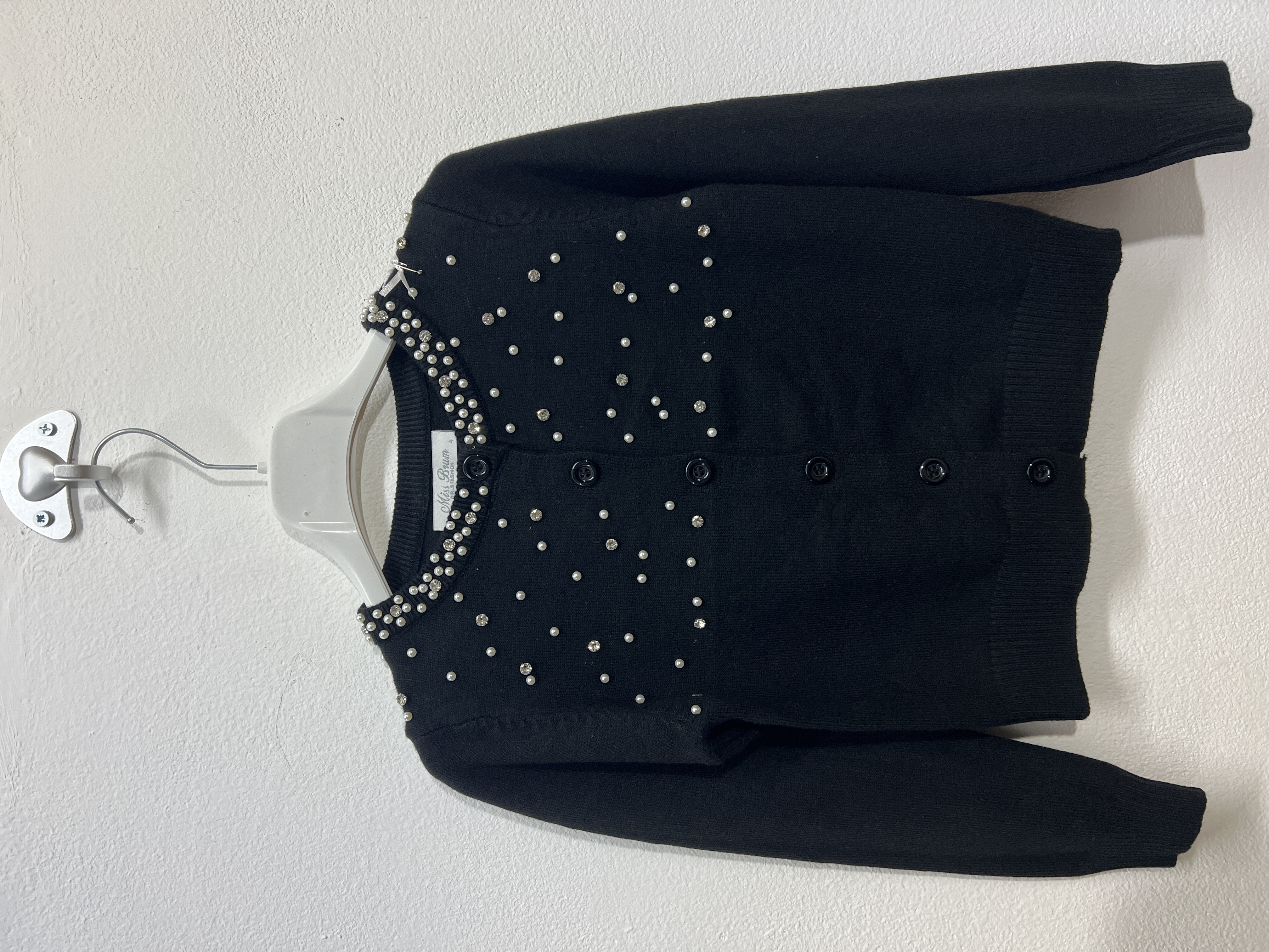 HX2095 | Cardigan con pallino di perle 