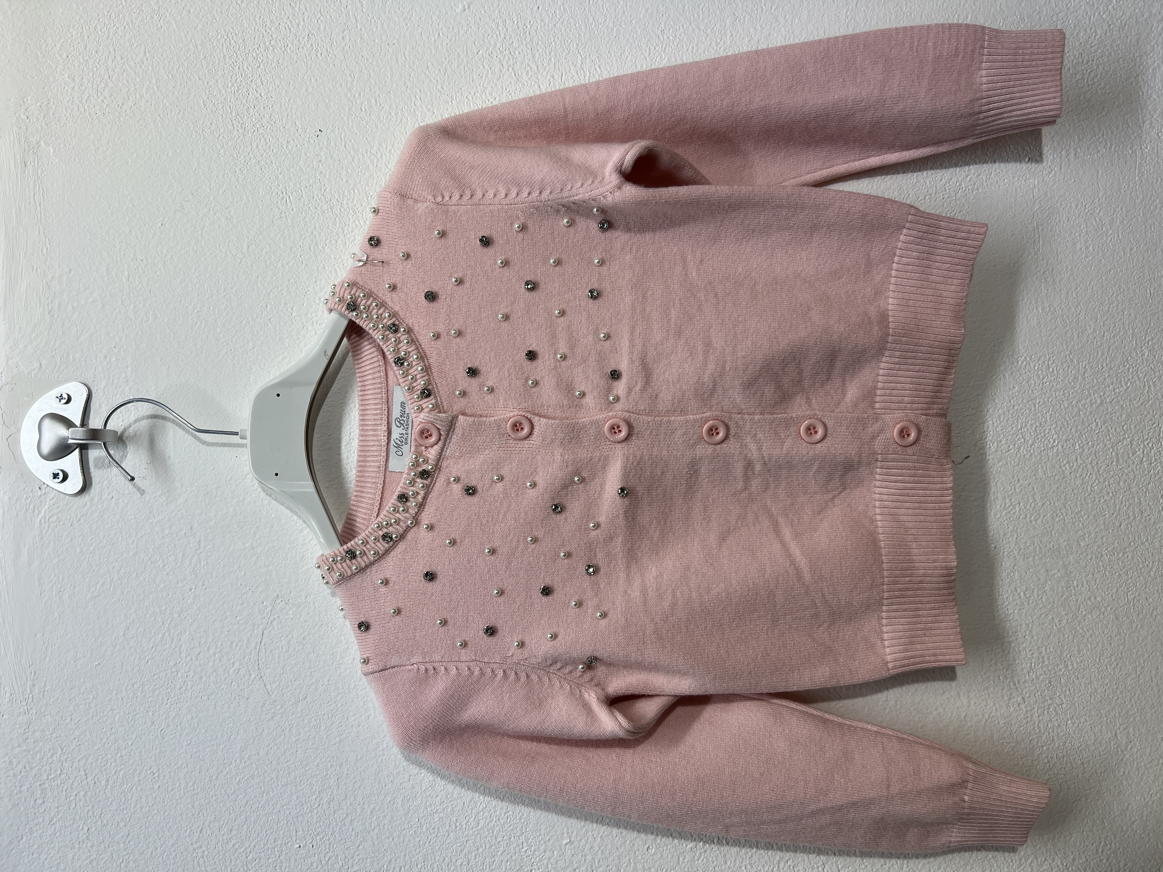 HX2095 | Cardigan con pallino di perle 