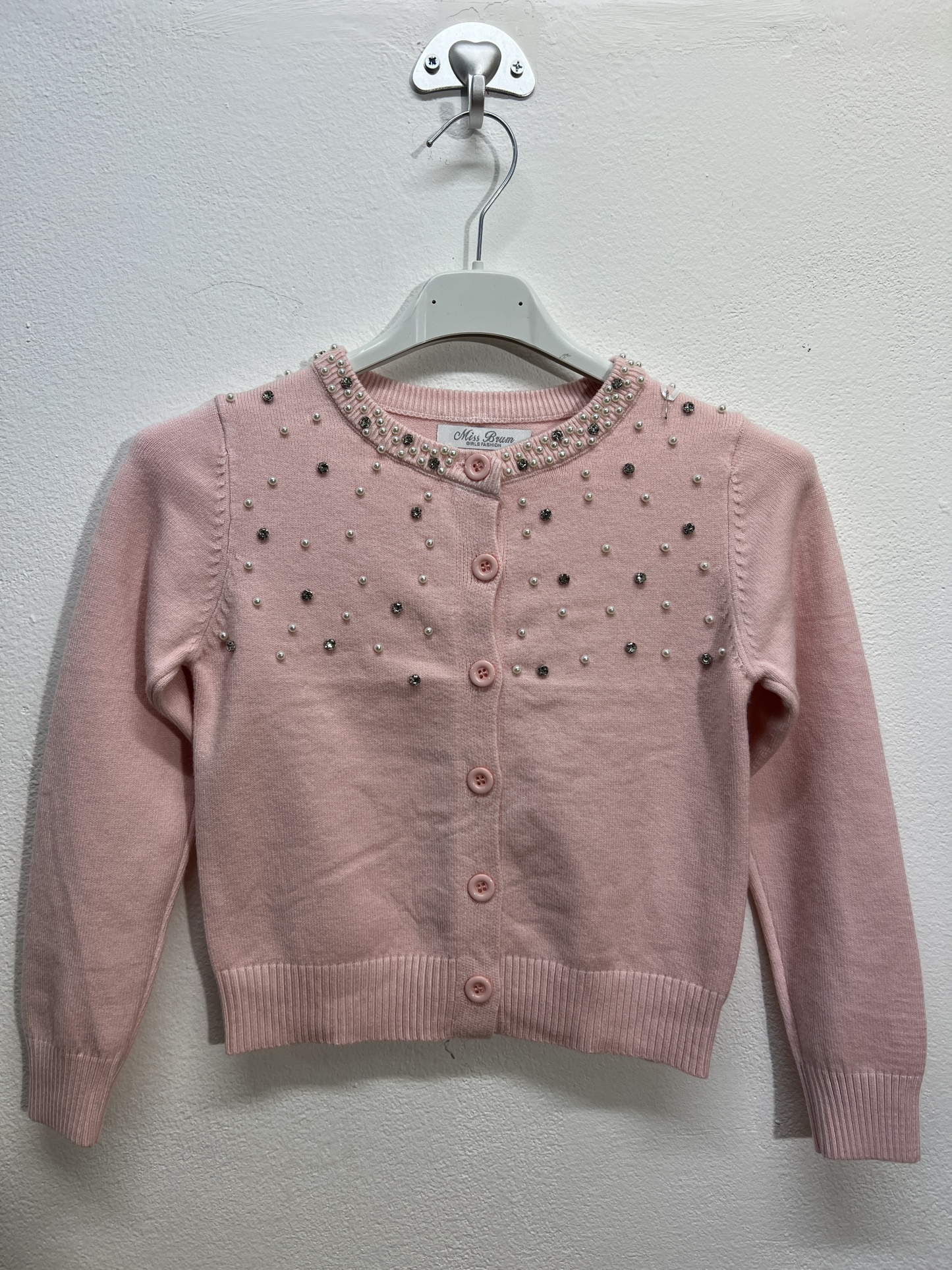 HX2095 | Cardigan con pallino di perle 