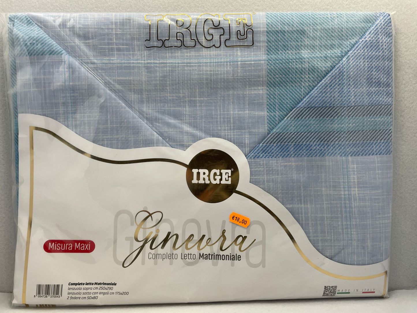 COMPLETO LETTO MATRIMONIALE COTONE GINEVRA 