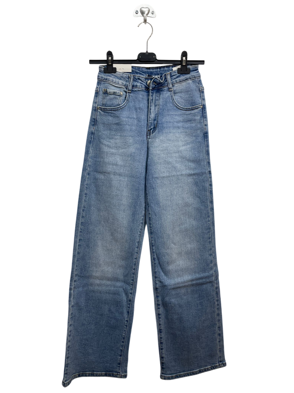 SA7369 | Jeans con brillantini e strappo vicino tasche